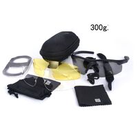 Safety shockproof tactical goggles +3 caps 战术套装-0051-2