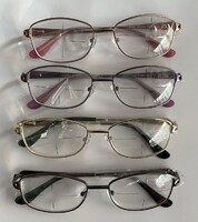 Ready-made metal frame glasses Vizzini V7027, plastic lens, diopters +0.75 to +6.00 (step 0.25)