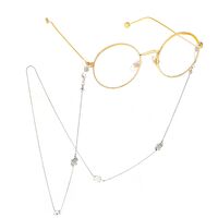 Silver-colored metal non-slip chain, with pendant turtle, for glasses and masks GL400