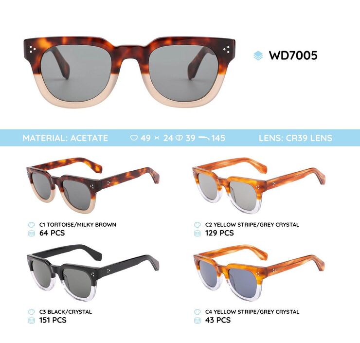 Plastic acetate frame polarized sunglasses WD7005