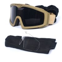 Safety shockproof tactical goggles 战术套装-圆红-1