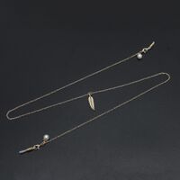 Metal non-slip chain, with leaves and pearl, for glasses and masks GL688