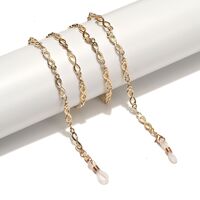 Gold-colored metal non-slip chain, with number 8, for glasses and masks GL1545