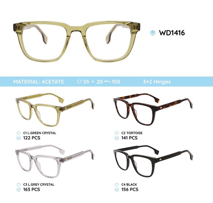 Plastic acetate eyeglasses frame for women WD1416