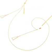 Gold-colored metal non-slip chain, with a triangle pendant, for glasses and masks GL284
