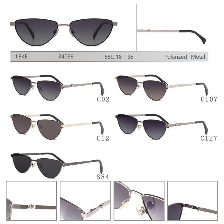 Polarized metal sunglasses for women Leke LK34038