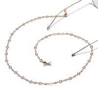 Fashion glasses chain with pearls and hollow roses GL1225