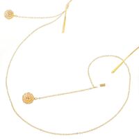 Металлическая нескользящая цепочка золотого цвета, с подвеской в виде полого шарика со стразами, для очков и масок GL252