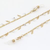 Metal non-slip chain gold, with zircon cross, for glasses and masks GL994