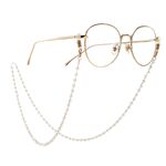 Metal non-slip chain, gold crystal bead, for glasses and masks GA087