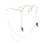 Металлическая нескользящая цепочка золотого цвета, с подвеской крылья ангела, для очков и масок GL815