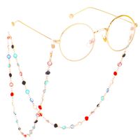 Metal non-slip chain, with colorful glass beads, for glasses and masks GL328-1