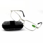Folding metal reading glasses Z101 with zipper case, diopters from +1.00 to +4.00, RMC=62-64