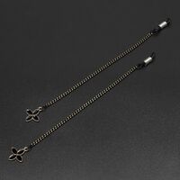 Металлическая нескользящая цепочка черного цвета, с листом, для очков и масок GL669