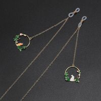 Gold-colored metal non-slip chain, with pendant rabbit, for glasses and masks GL640