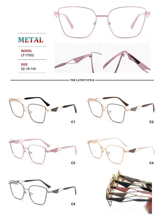 Metal frames for glasses with spring hinges for women Big City LF17002