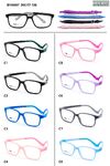 TR90 plastic eyeglasses frame for kids with silicone temple with memory (replaces spring hinge) + rubber band BY96007