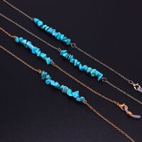 Metal non-slip chain, with turquoise stones, for glasses and masks GL897