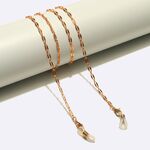 Gold-colored metal non-slip chain, with printed lip, for glasses and masks GL1643