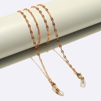 Gold-colored metal non-slip chain, with printed lip, for glasses and masks GL1643