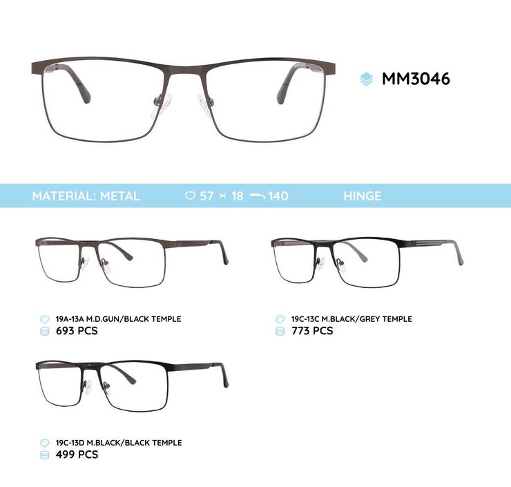 Metal men's frames for glasses MM3046