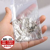 Set of rhinestones with flat bottom for decorating frames and glasses PD0022, colors: white and AB, 1.3-6.5 mm
