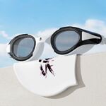 Swimming waterproof anti-fog goggles, with cap, 6612-YU