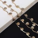 Gold-colored metal non-slip chain, with gold shell, for glasses and masks GL740