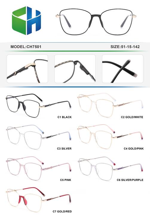 Оправа металлическая с мягким носоупором и флексом CH7501-DA