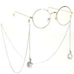 Silver-colored metal non-slip chain, with seahorse, for glasses and masks GL209