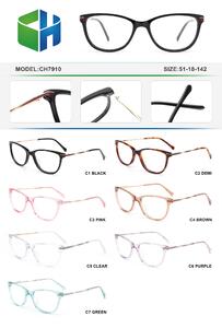 Plastic acetate frame for women with spring hinges CH7910-DA