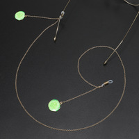 Gold-colored metal non-slip chain, with pendant cucumber, for glasses and masks GL656