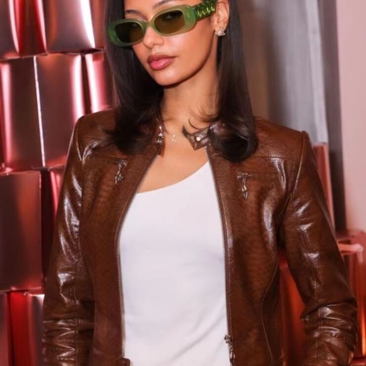 Plastic sunglasses with square lenses and rhinestones Elit 98032-EL