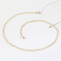Metal non-slip chain gold, with cooper hollow heart, for glasses and masks GL1000