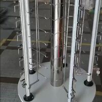 Glasses rotating floor stand with 80 slots, mirrors and bollard HD709-Round圆形 (improved model)