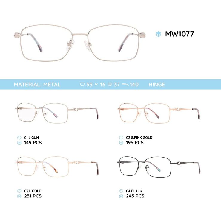 Metal women's frame for glasses MW1077