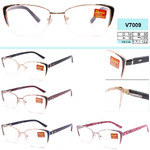 Women's metal eyeglasses with flex hinges Vizzini V7009, Diopters: +0.75 to +4.00 (step 0.25), white lenses