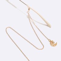 Gold-colored metal non-slip chain, with pearl moon pendant, for glasses and masks GL1525