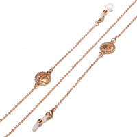 Metal golden hollow leaves glasses chain GL1212