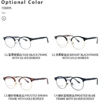 Combined frame (metal + TR90) or glasses with blue light protection, with spring hinges FA87130