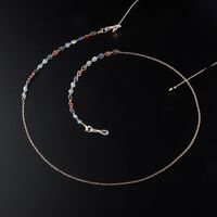 Металлическая нескользящая цепочка золотая, с цветными глазами, для очков и масок GL955