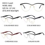 Protective anti-reflective coating metal glasses Landi LD8062