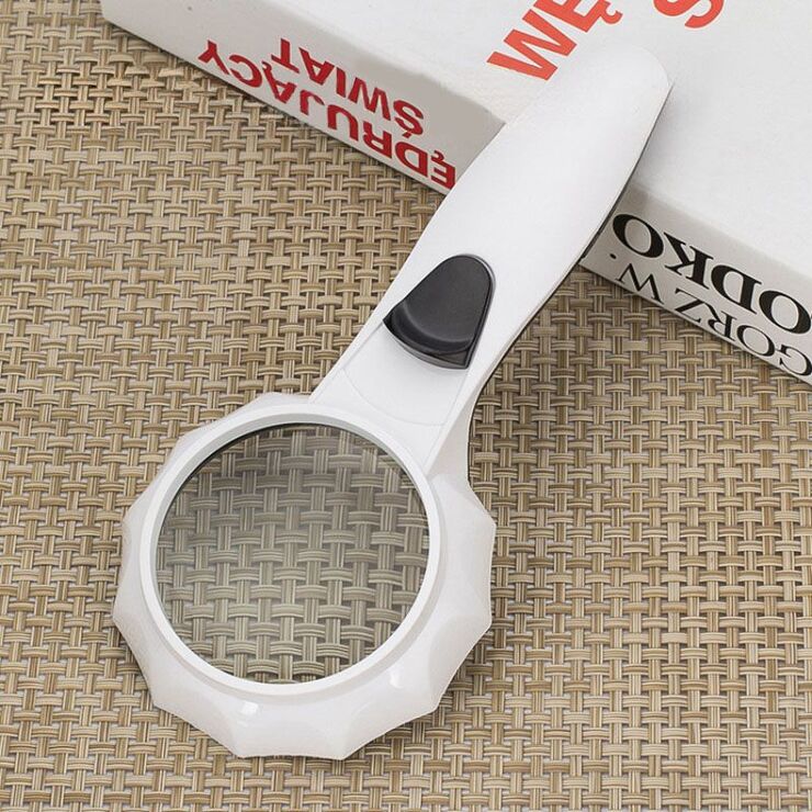 Лупа с универсальной подсветкой, увеличительное стекло с ручкой 600555H-XX, диаметр: 62 мм, увеличение: 6X