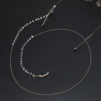 Gold-colored metal non-slip chain, with triangle transparent crystal, for glasses and masks GL713