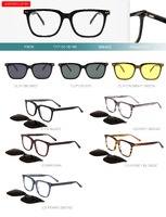 Оправа пластиковая из материала ацетат, с флексом + насадка солнцезащитная (клипон) Big City F3016