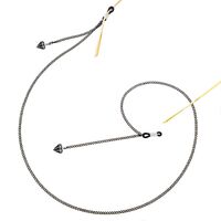 Black-colored metal non-slip chain, with pendant diamond, for glasses and masks GL369