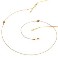 Gold-colored metal non-slip chain, with rhinestone, for glasses and masks GL097