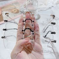 Оправа безободковая металлическая с линзами Blue Ray Cut MAMO H5612