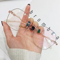 Metal rimless glasses with Blue ray cut 2875-GT