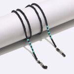 Black plastic non-slip bead chain, for glasses and masks GL1474